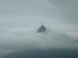 The mountain wrapped up in clouds