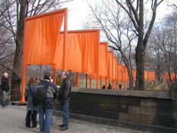 On Saturday afternoon, we walked over to Central Park to see the Christo installation: �The Gates�