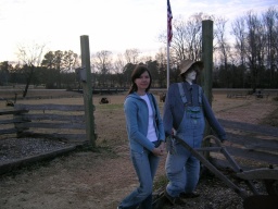 Allison makes a friend at the French Camp 