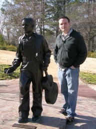 Jack with young Elvis statue