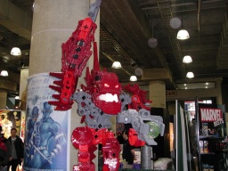 Lego sculpture in exhibit hall 